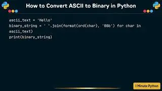 How to Convert ASCII to Binary in Python
