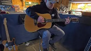 Testing out a 1985 Alvarez yairi dy76 12 string after neck reset and new bridge. maine 2024