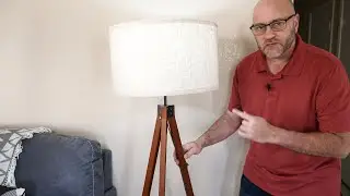 Isloys Tripod Floor Lamp, Wood Floor Lamp with 3 Color Temperature