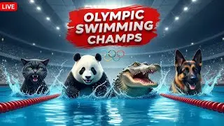 AI Animal Olympics: EPIC Pool Jump Challenge! 🏅 Panda, Cat, Dog & More Compete!