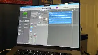 New song imported into Logic on laptop. LA bound. 