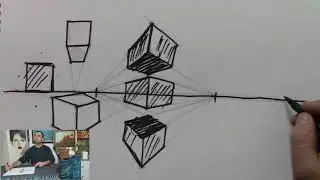ÇİZİM DERSİ #4 (GEOMETRİK FORMLARDA PERSPEKTİF) - (tek çift ve üç kaçışlı perspektif konu anlatımı)
