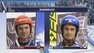 Maciej Kot (115m) vs Andreas Wank (120m) - Innsbruck 2016 - I. round + polish commentary