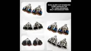 Dual Slant-Cut Stainless Steel Exhaust Tip &ndash; 10