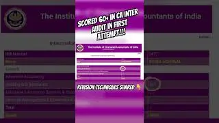 How I scored exemption in CA INTER AUDIT in first attempt😱| Strategy Revealed#cainter #cainteraudit