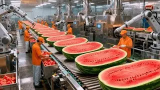 Inside a Modern Watermelon Factory From Fresh Watermelon to Ready Snacks (Full Process)