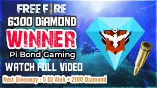 2nd 6300 Diamond Giveaway Winner | FREE FIRE | 15 Weekly | Pi Bond Gaming