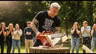 ATHEIST TRIES TO SHRED BIBLE WITH CHAINSAW -THEN THE MACHINE STOPPED MID-AIR! YOU WON'T BELIEVE THIS