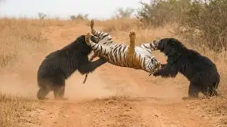 Tiger Attacks, Bears Strike Back | Two Sloth Bears Shock the Jungle