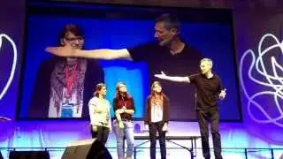 Doris Binder, Sabrina Mafli, Jasmin Zech beim Uri Geller (Europ&auml;ischer Motivationstag 2015)