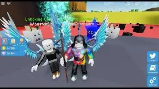 Roblox: unboxing simulator i met imonster US (he friended me) NO WAY!!