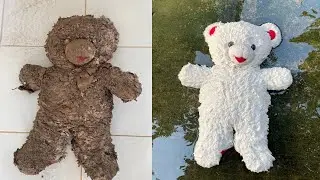 ASMR Satisfying Dirty doll dog cute, PlushCleaning, DeepCleaning 🦴🥲
