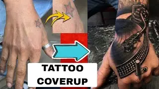 Insane tattoo coverup | star tattoo coverup to dj console | Tattoo for dj professional 