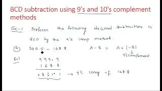 BCD subtraction | 9's and 10's complement | STLD | Lec-16
