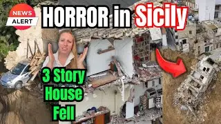 MORE Homes fall into the ABYSS - RED ZONE probably extended 1000ft INTO THE TOWN of Niscemi Sicily