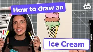 Как нарисовать мороженое | Простой пошаговый рисунок для детей | DIY.ORG