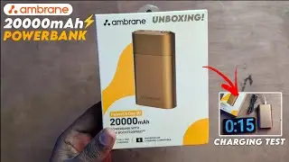 Распаковка портативного зарядного устройства Ambrane 20000mAh 🔥 | Быстрая зарядка 33 Вт | PowerLi...