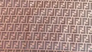Classic Fendi Jacquard Fabric Cloth FF Fabric  Bags Fabric  Shoes Fabric Hat Fabric (Brown)