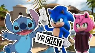 Movie sonic and Movie amy encounters Stitch in vrchat