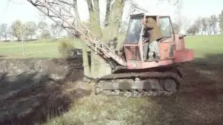 Koparka Linowa K415 czyszczenie stawu