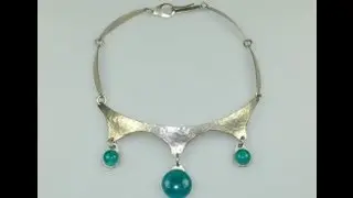 YuMostar: 70's Choker / Collier aus geh&auml;mmertem Metall, reine Handarbeit