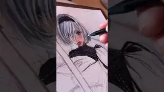 Drawing 2B #nierautomata #2bgamer #anime #art #artwork #drawing #fanart #girlgamer #animeedit #draw
