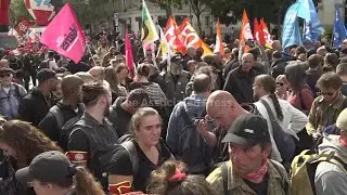 Protesters rally in Paris against government and the war in Gaza