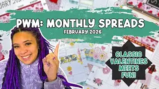 Plan With Me | 2026 February Monthly Spreads | Planner Envy & Happy Planner 💜