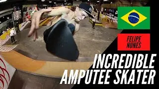 INCREDIBLE DOUBLE AMPUTEE PROFESSIONAL SKATEBOARDER FELIPE NUNES BACKSIDE 360 FLIP