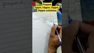 How to Prepare 5 ppm 10 PPM 15 PPM 20 PPM solution Pharmaceutical Analysis