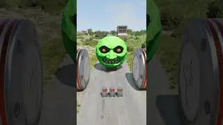 Long Colourful Capsule Buses vs Hydraulic Crush - BeamNG.drive
