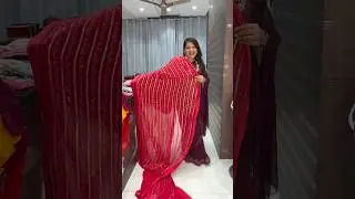 RED CHIFFON SAREE &hearts;️🧿 @ethnicwearbypriyanka3113  #shorts  #saree  #wedding #fashion