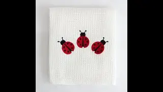 Ladybug Embroidered Kitchen Tea Towel