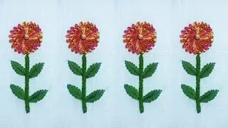 Very easy  circle flower embroidery designfor beginners with pattern #handembroidery #easyembroidery