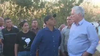 Recorrido del presidente cubano Miguel Díaz-Canel Bermúdez por el municipio de Fomento