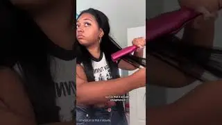 Straightening my wear and go wig with the wavy talk flat iron # #quickwig #wearandgo #straightwigs