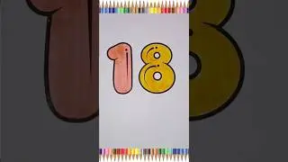 Eighteen Coloring Page | Learn Number 18 | Fun Number Coloring for Kids