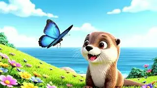 Otter meet a friend: A Sweet Goodbye and Happy Reunion 🦦🦋#kids animation#toddler animation#preschool