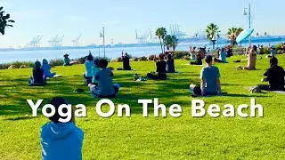 Serene Shores: A Beach Yoga Experience in Long Beach l  Beach Yoga Bliss in Long Beach