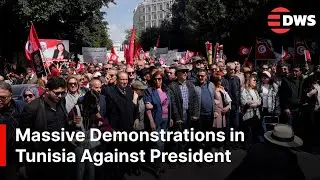 Massive Demonstrations: Tunisia&rsquo;s UGTT Union Protests in Tunis Against President Kais Saied | AM1E
