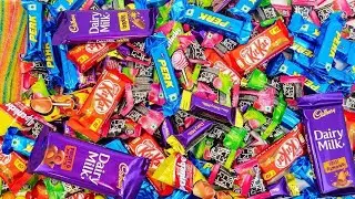 Satisfying Video Asmr Unboxing GIANT Sweets Chocolate and video Lollipops with Candy Cutting Asmr...