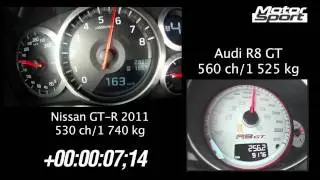 Nissan GT-R 2011 VS Audi R8 GT (Motorsport)