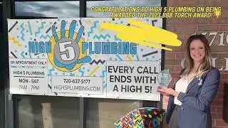 High 5 Plumbing was awarded 2023 BBB Torch Award for Ethics. We had fun celebrating!