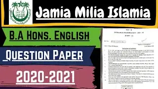 Jamia | B.A (Hons) English | 2020 | Question Paper