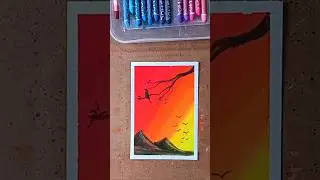 Easy Sunset Scenery Drawing for Beginners