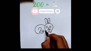 how to draw rabbit from 200 #khargosh   #rabbit #viralvideo /khargosh ki drawing banaen easy se