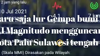 Gempa bumi Palu Sulawesi tengah 4,1 magnitudo 10 Juli 2021