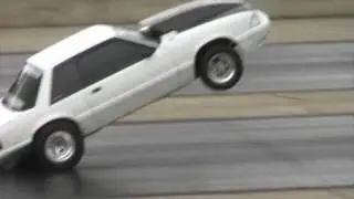 jason carr 2008 byron mustang wheel stand competition crash wheelie