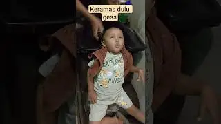 Ekspresiku pertama kali keramas #keramas #creambath #barber