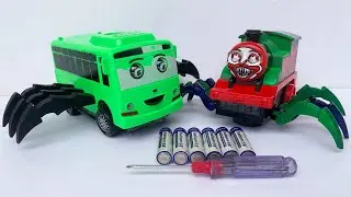 Unboxing Dan Merakit Mainan Kereta Api Monster, Bus Tayo Laba laba, Choo choo Charles, Kereta Hantu